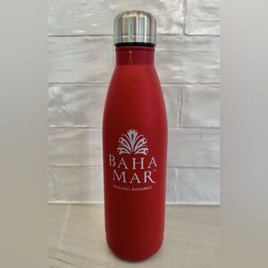BAHA MAR GRAND HYATT REUSABLE STAINLESS STEEL BOTTLE WATER 24 OZ RED BAHAMAS NWT